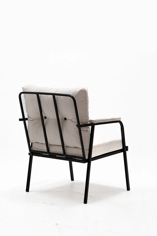 Riva 2 1 1 S Minderli Bahçe Takımı Balkon - Bahçe - Teras Mobilyası / Krem